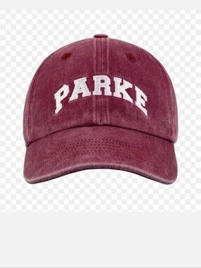 New PARKE Embroidered Baseball Cap in Burgundy Sold Out